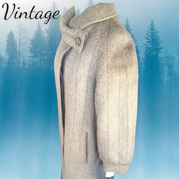 VINTAGE GOLDEN GATE LLAMA AND VIRGIN WOOL LONG COAT (SZ SM) - Picture 7 of 16